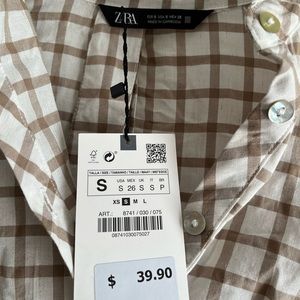 Brand new Zara button up shirt backless
